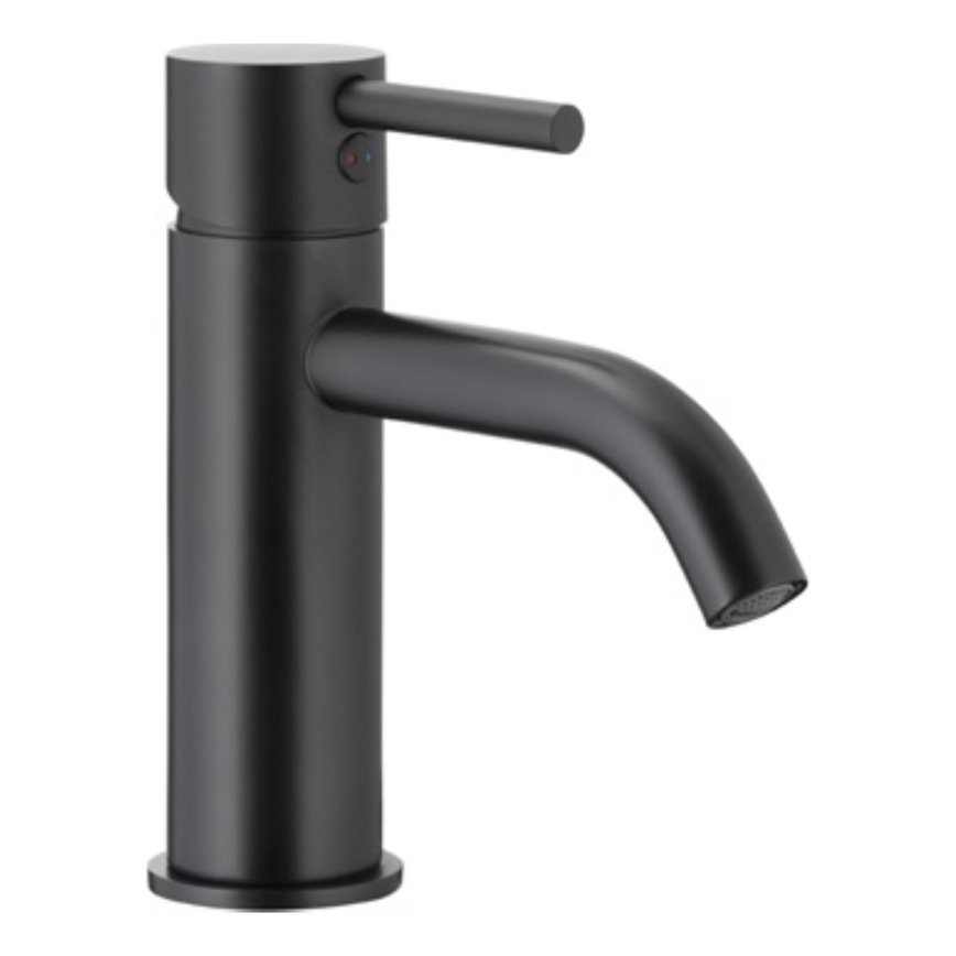 KFA Armatura 5822-815-81 - Slavina za lavabo + gornji deo sifona NEDA 16,5 cm mesing/matirana crno