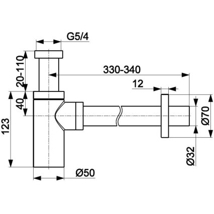 KFA Armatura 600-003-00 - Okrugli sifon za lavabo sjajni krom