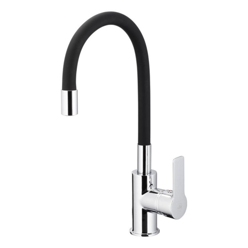 KFA Armatura 6553-915-00 - Slavina za sudoperu sa fleksibilnim izlivom RUMBA 40,5 cm mesing/crno
