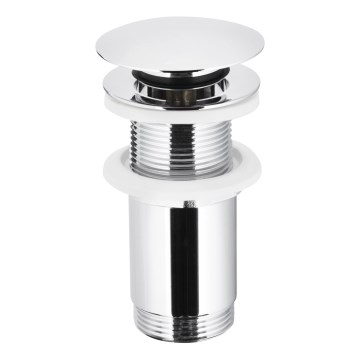 KFA Armatura 660-253-00 - Slivnik za lavabo bez preliva CLICK-CLACK, prečnik 6,6 cm, sjajni hrom