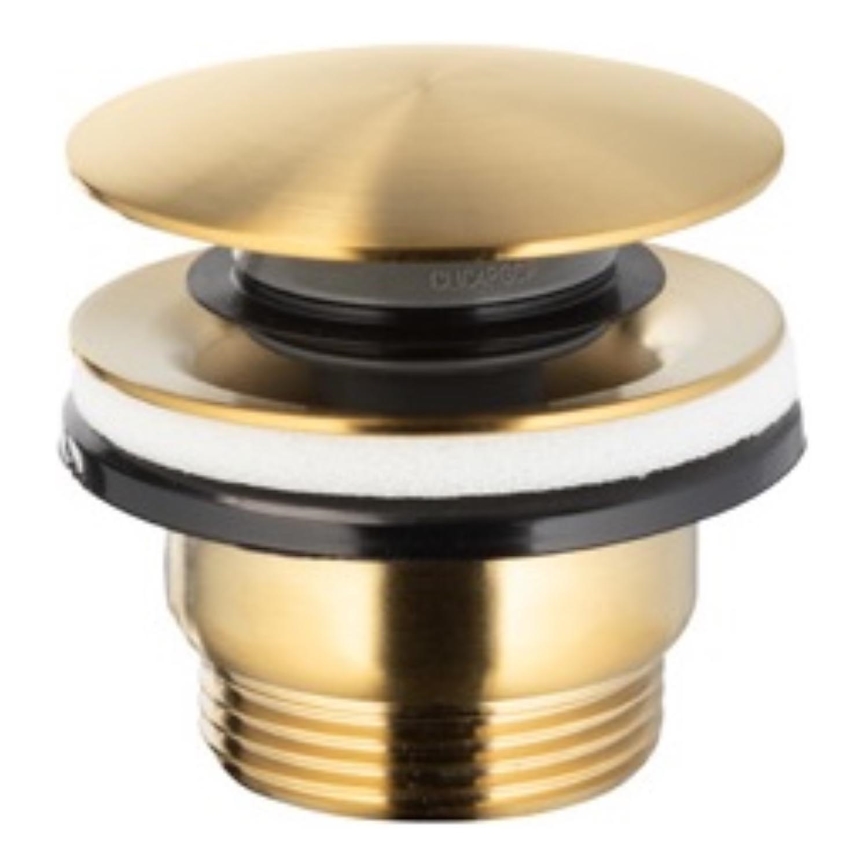 KFA Armatura 660-320-31 - Slivnik za umivaonik CLICK-CLACK, prečnik 6,6 cm, nerđajući čelik/brušeno zlato