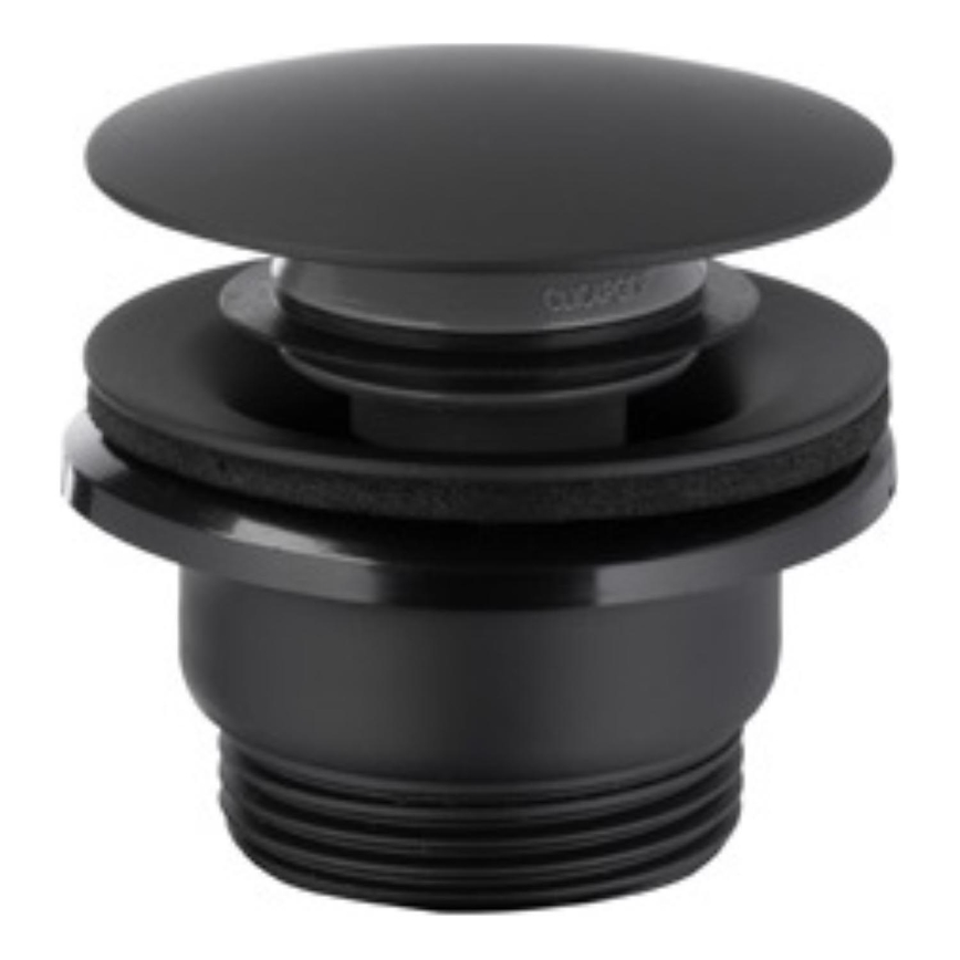 KFA Armatura 660-320-81 - CLICK-CLACK slivnik za umivaonik, prečnik 6,6 cm, nerđajući čelik / mat crna