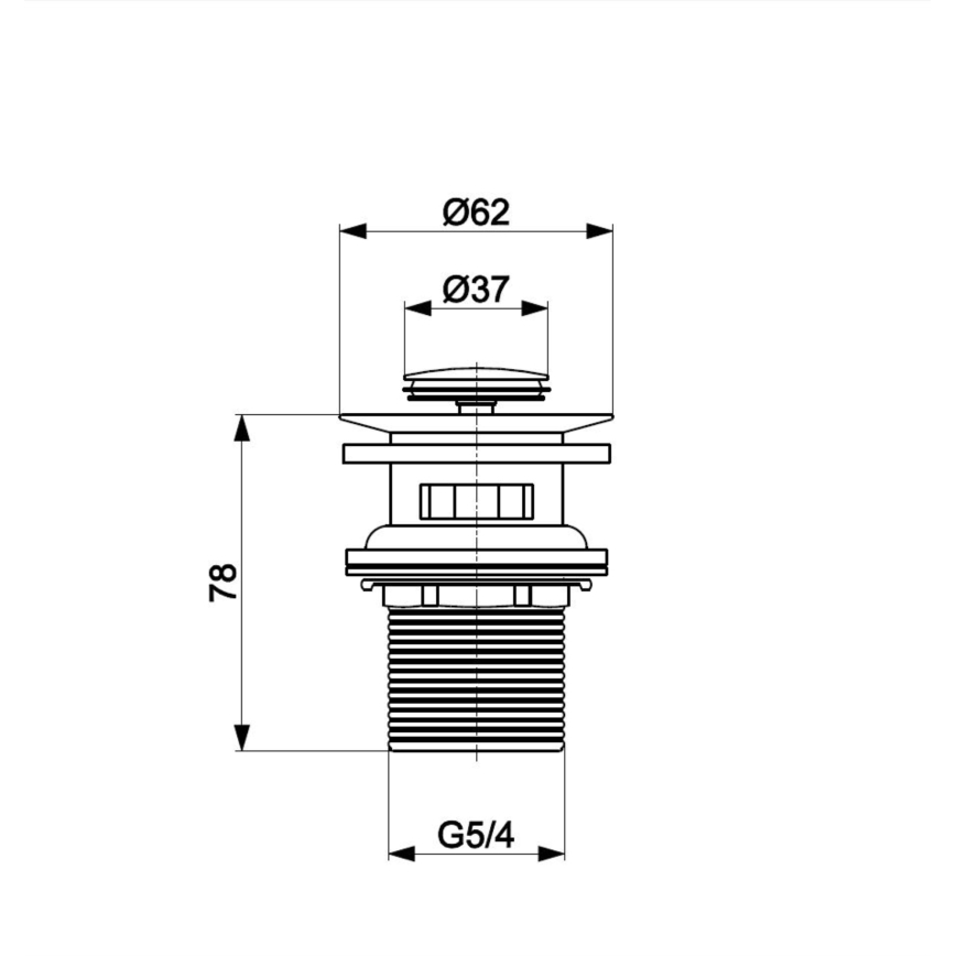 KFA Armatura 660-354-00 - Otpad iz slivnika sa preljevom CLICK-CLACK pr. 6,2 cm sjajni krom
