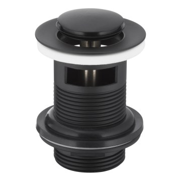 KFA Armatura 660-354-81 - Slivnik za umivaonik sa prelivom CLICK-CLACK, prečnika 6,2 cm, mesing/mat crna