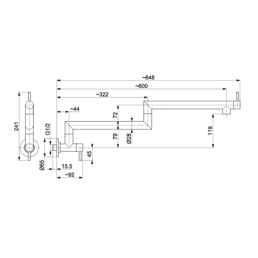 KFA Armatura 6623-030-31 - Kuhinjska slavina sa zglobom DUERO POT FILLER nerđajući čelik/brušeno zlato