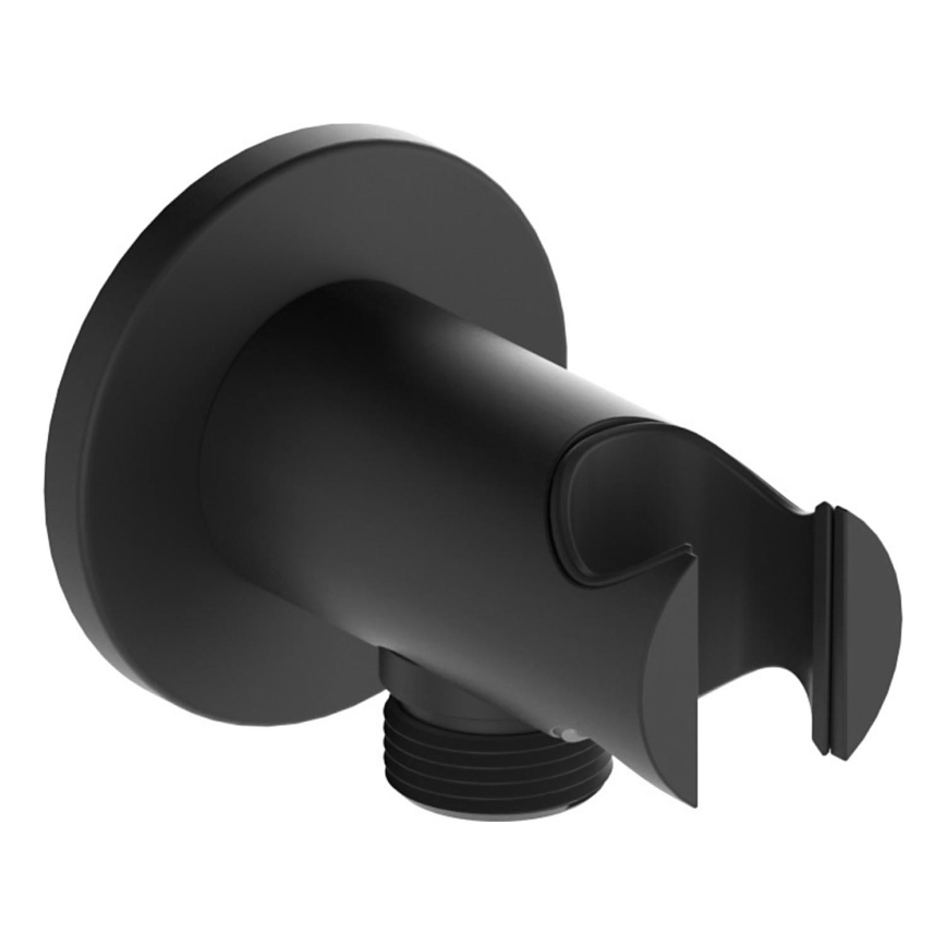 KFA Armatura 845-053-81 - Okrugli držač tuša sa izvodom MOZA mesing/mat crna