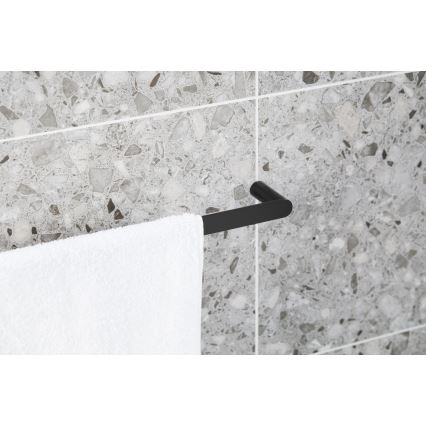 KFA Armatura 864-025-81 - Zidni držač peškira 24 cm nerđajući čelik/mat crna