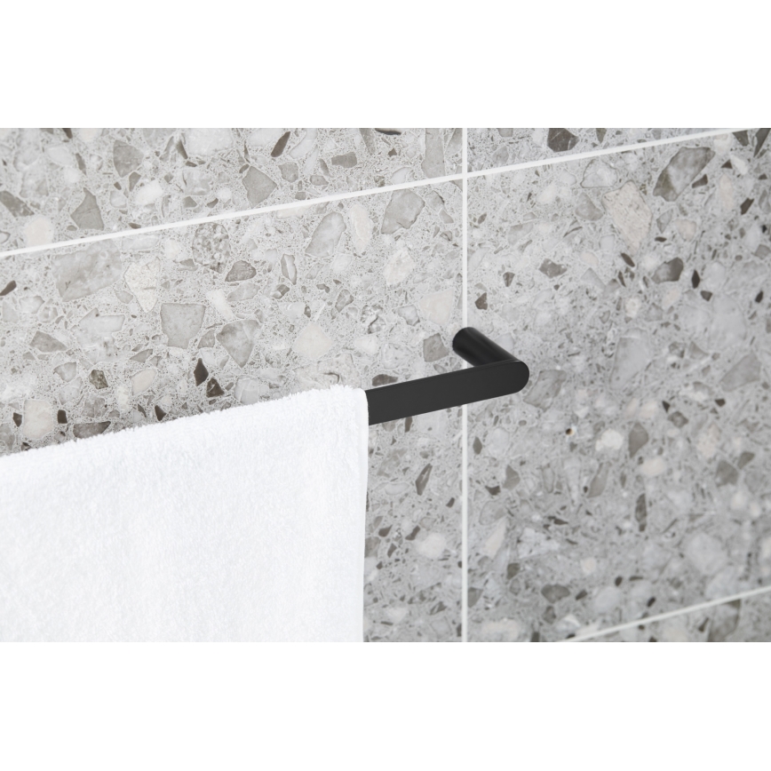 KFA Armatura 864-025-81 - Zidni držač za peškire 24 cm nerđajući čelik/matirana crno