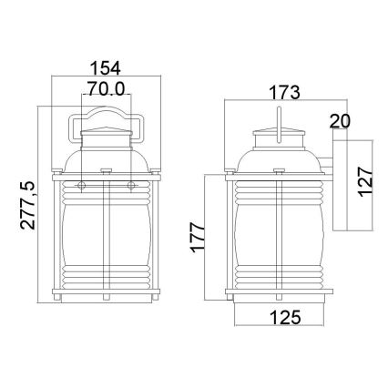Kichler - Spoljašnja zidna lampa ASHLAND BAY 1xE27/60W/230V IP44