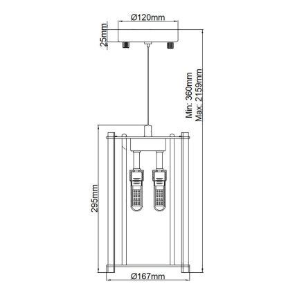Kichler - LED Luster na sajli za kupatilo CRYSTAL SKYE 2xG9/3W/230V IP44