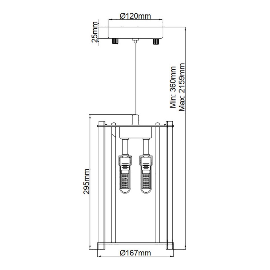 Kichler - LED Luster na sajli za kupatilo CRYSTAL SKYE 2xG9/3W/230V IP44