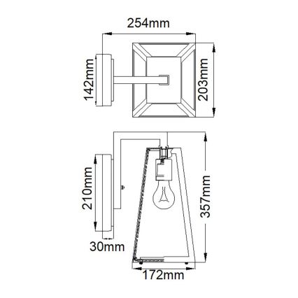 Kichler - Spoljašnja zidna lampa DELISON 1xE27/60W/230V IP44