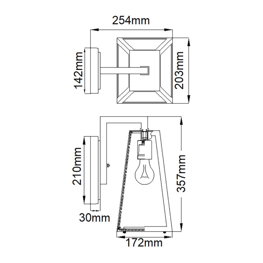 Kichler - Spoljašnja zidna lampa DELISON 1xE27/60W/230V IP44