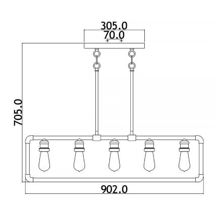Kichler - Viseći luster IMAHN 5xE27/60W/230V