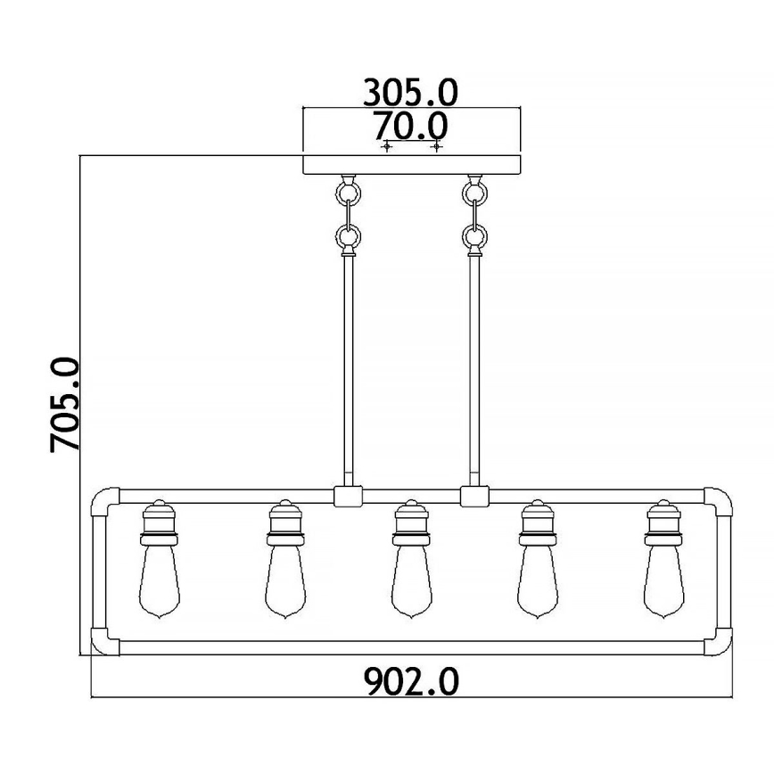 Kichler - Viseći luster IMAHN 5xE27/60W/230V