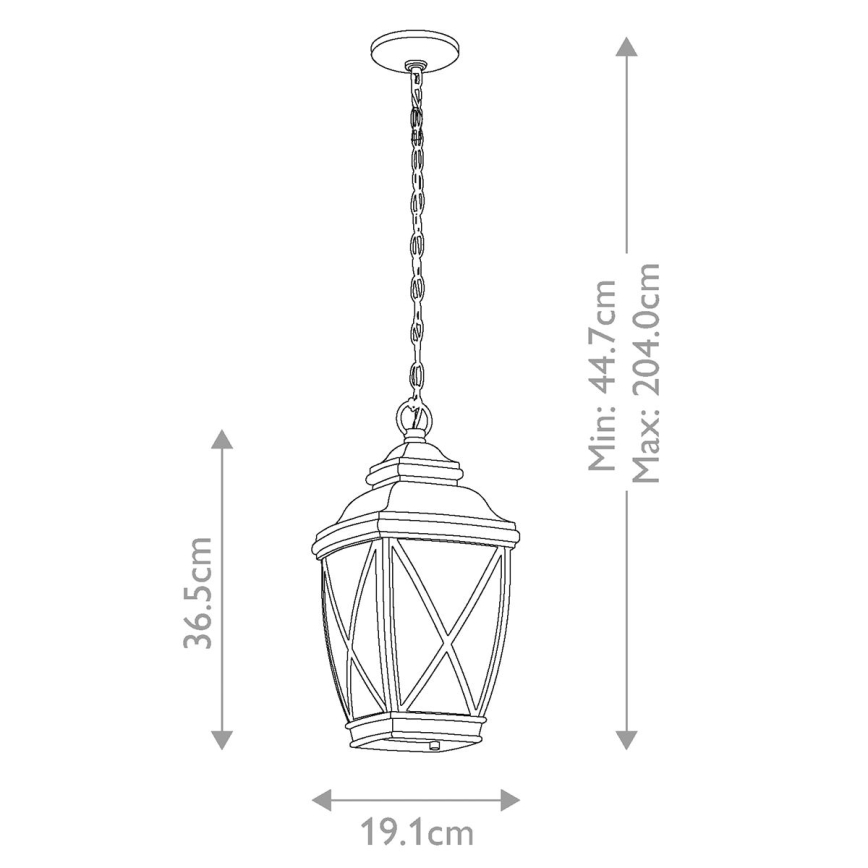 Kichler - Spoljašnji luster na lancu TANGIER 1xE27/60W/230V IP44