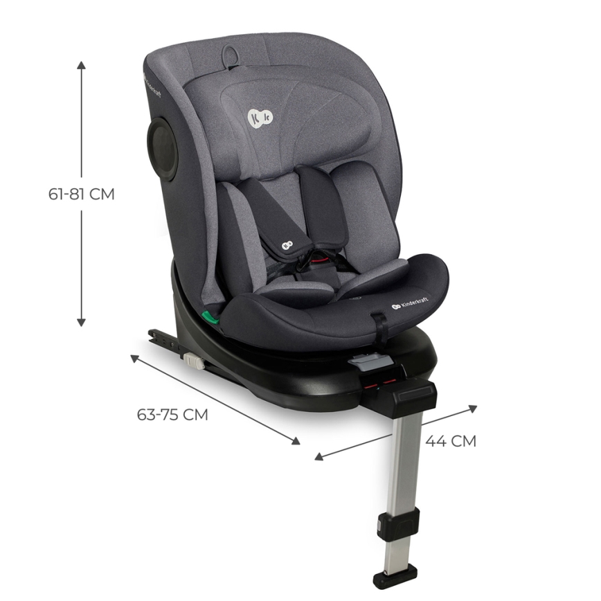 KINDERKRAFT - Auto sedište I-360 i-Size (40-150 cm) sivo
