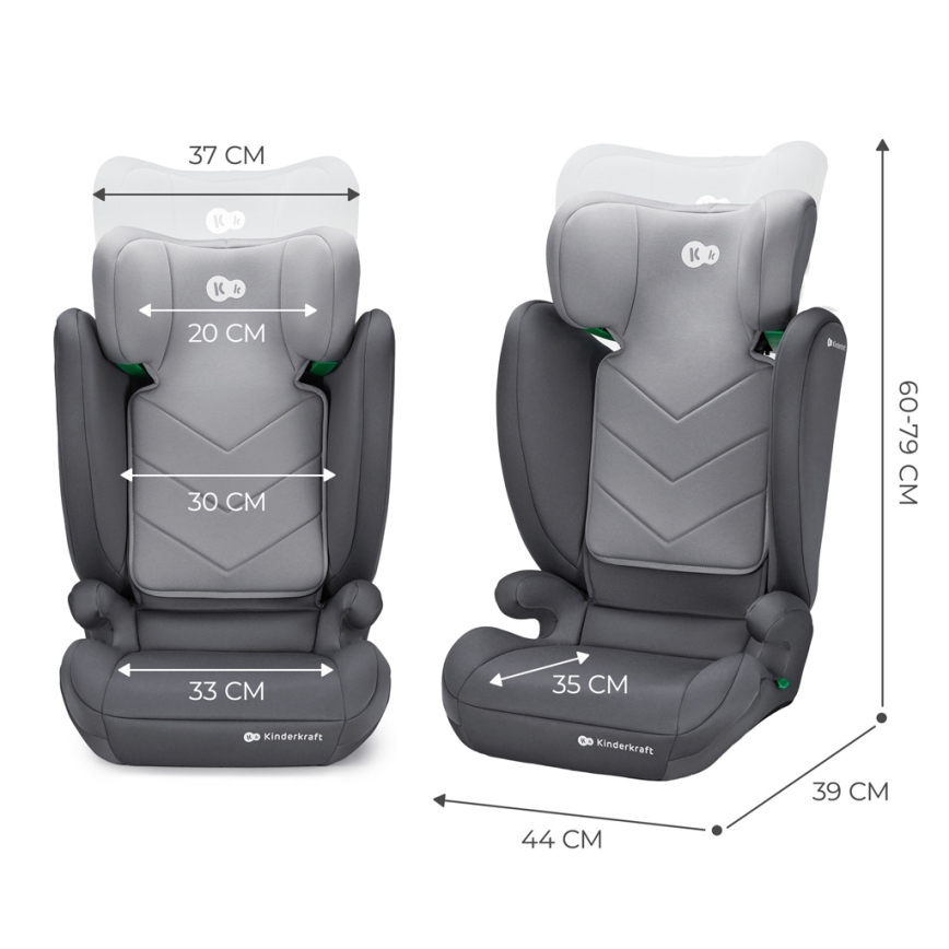 KINDERKRAFT - Auto sedište I-SPARK i-Size (100-150 cm) sivo