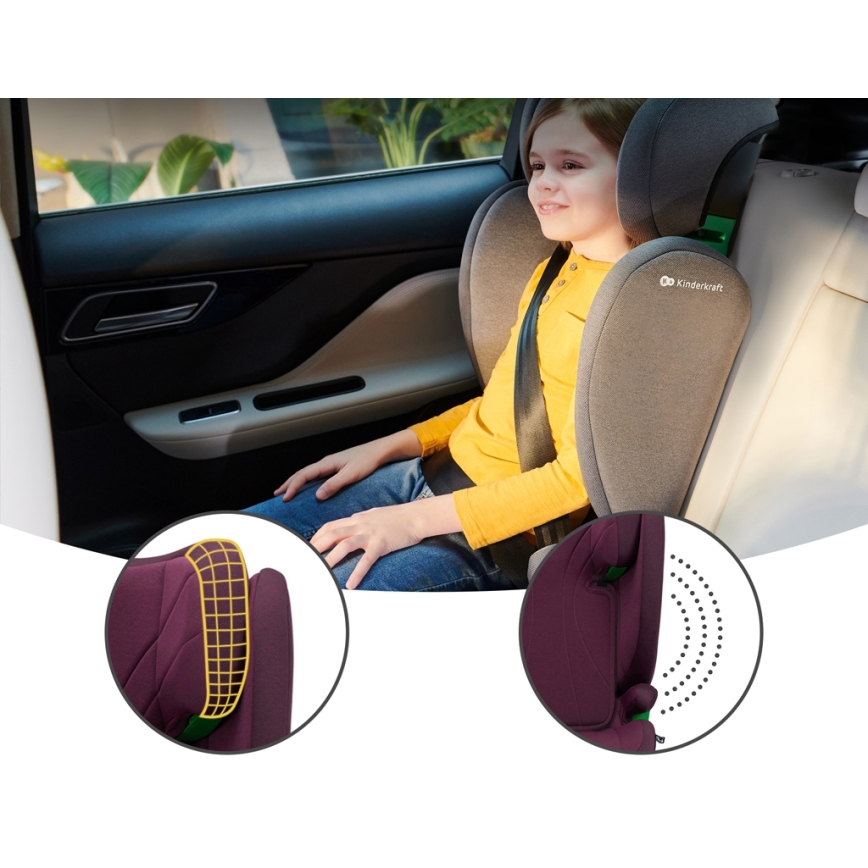 KINDERKRAFT - Auto sedište JUNIOR FIX 2 (100-150 cm) Cherry pearl