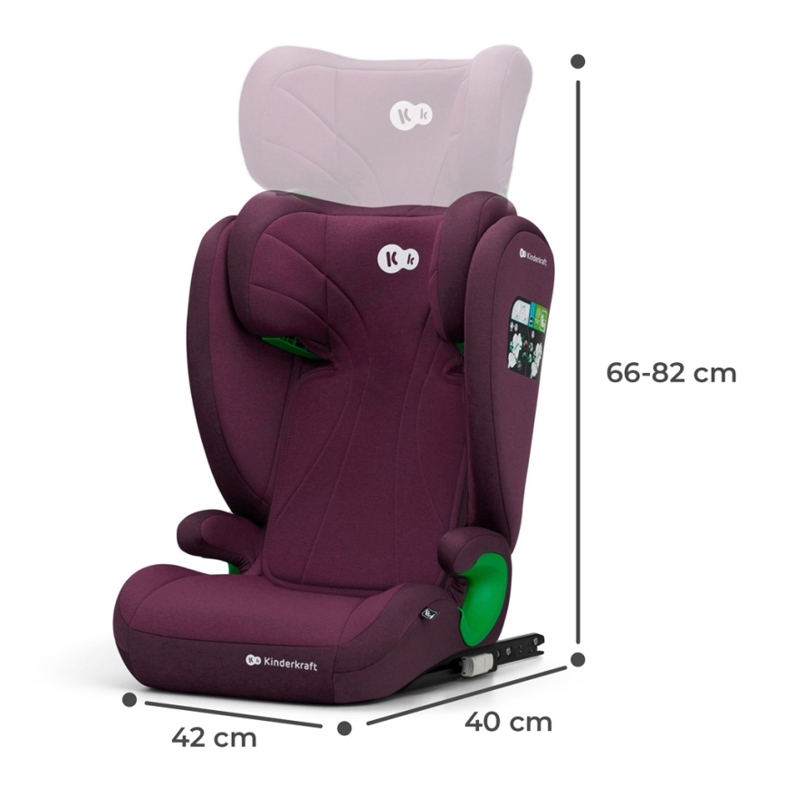 KINDERKRAFT - Auto sedište JUNIOR FIX 2 (100-150 cm) Cherry pearl