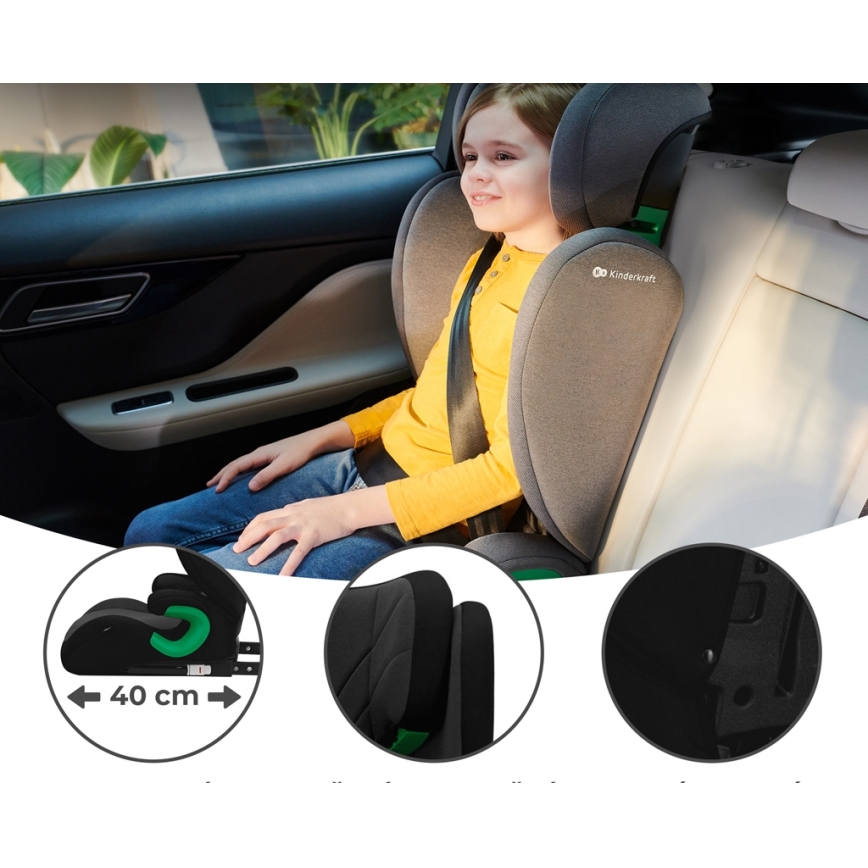 KINDERKRAFT - Auto sedište JUNIOR FIX 2 (100-150 cm) Graphite black