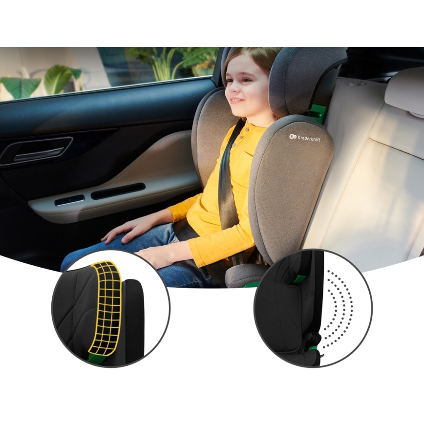 KINDERKRAFT - Auto sedište JUNIOR FIX 2 (100-150 cm) Graphite black