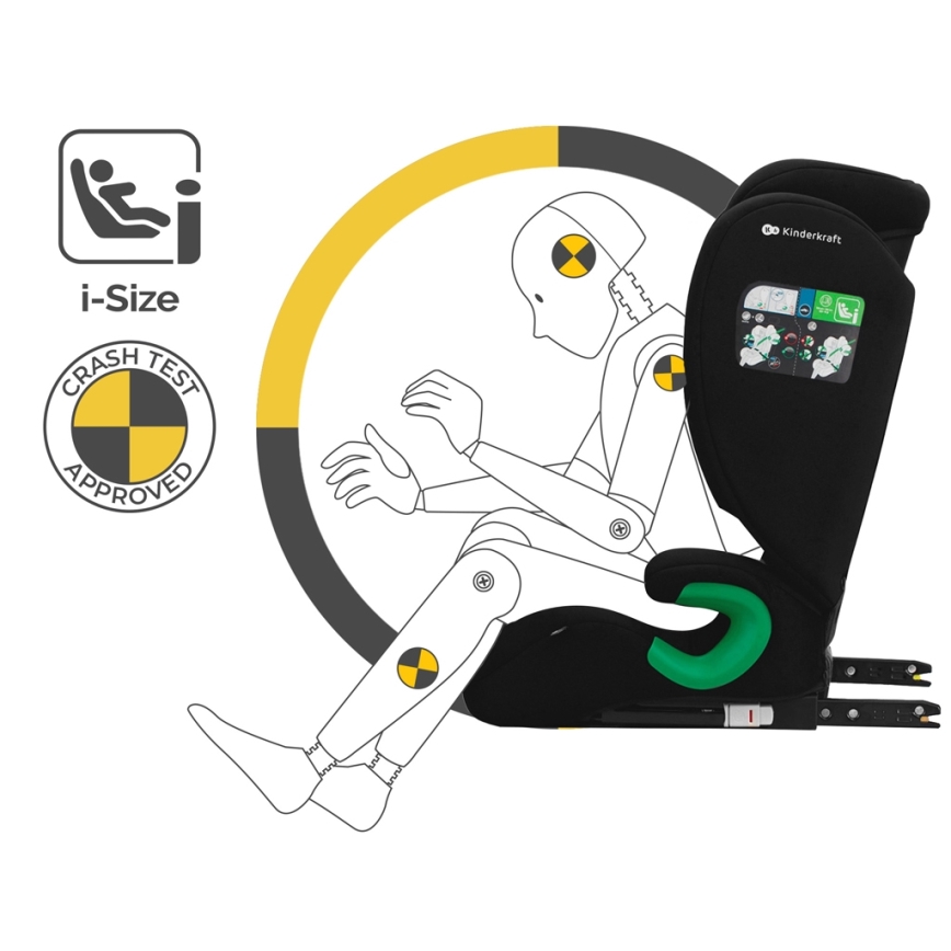 KINDERKRAFT - Auto sedište JUNIOR FIX 2 (100-150 cm) Graphite black