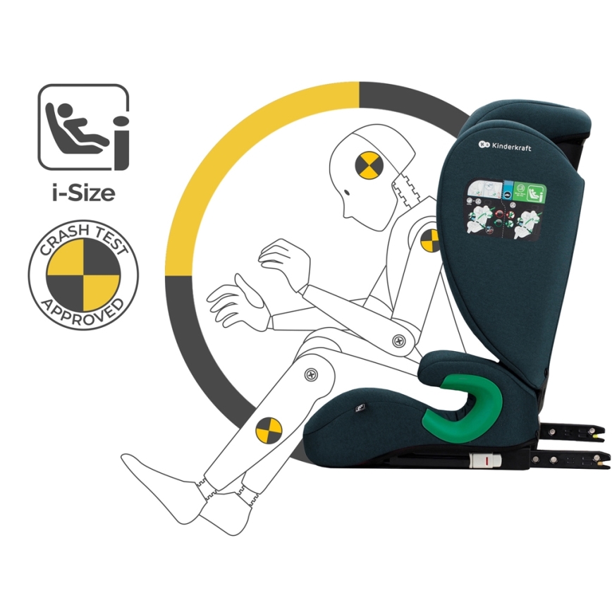 KINDERKRAFT - Auto sedište JUNIOR FIX 2 (100-150 cm) Harbor blue