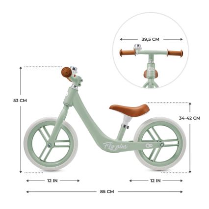 KINDERKRAFT - Bicikl bez pedala FLY PLUS Fresh mint