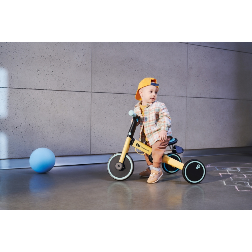 KINDERKRAFT - Dečija bicikl guralica 3u1 4TRIKE žuta/menta