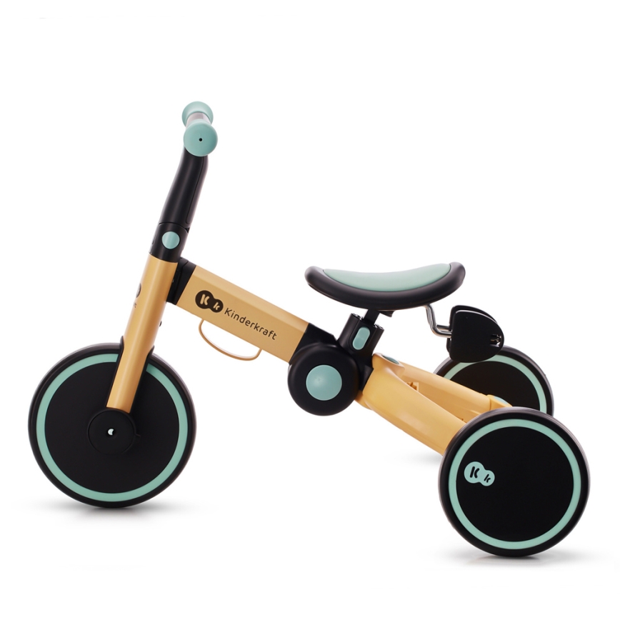 KINDERKRAFT - Dečija bicikl guralica 3u1 4TRIKE žuta/menta