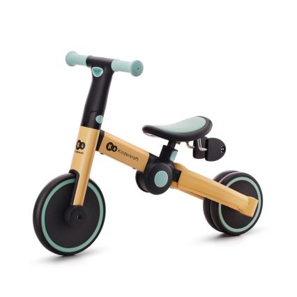 KINDERKRAFT - Dečija bicikl guralica 3u1 4TRIKE žuta/menta
