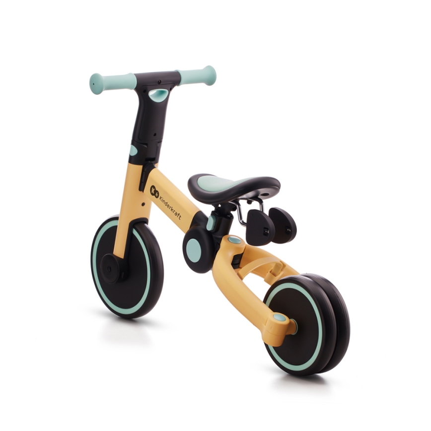 KINDERKRAFT - Dečija bicikl guralica 3u1 4TRIKE žuta/menta