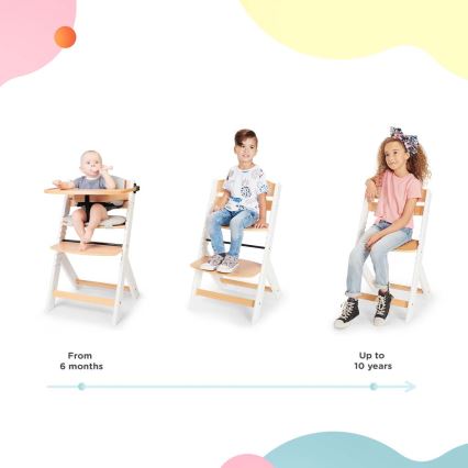 KINDERKRAFT - Dečija stolica za hranjenje ENOCK sa tapaciranim sedištem, siva/bela