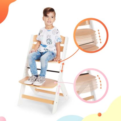 KINDERKRAFT - Dečija stolica za hranjenje ENOCK sa tapaciranim sedištem, siva/bela