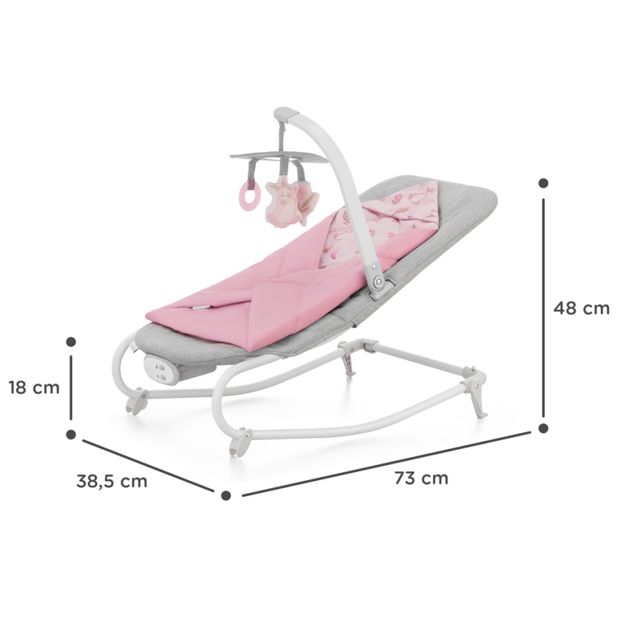 KINDERKRAFT - Dečija vibrirajuća njihalica sa melodijom FELIO 2 roze