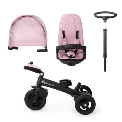 KINDERKRAFT - Dečiji tricikl 5 u 1 EASYTWIST ružičasta/crna