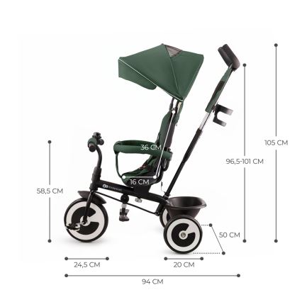 KINDERKRAFT - Dečiji tricikl ASTON Mystic green