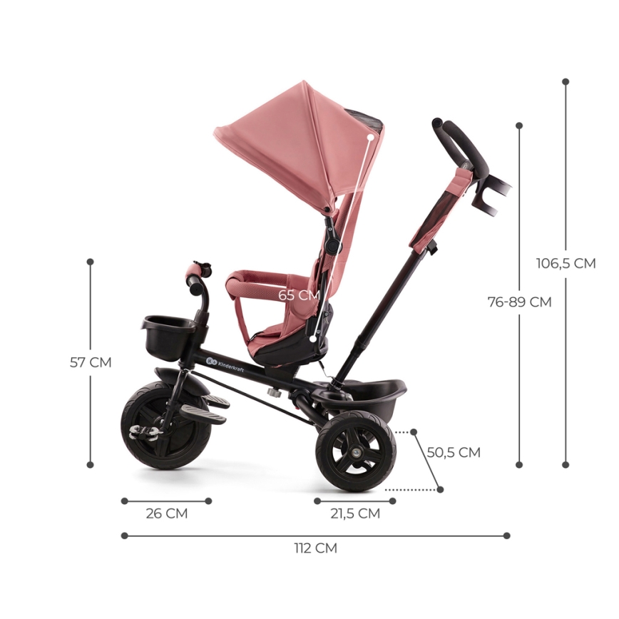 KINDERKRAFT - Dečiji tricikl AVEO roze