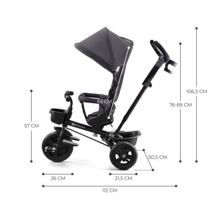 KINDERKRAFT - Dečiji tricikl AVEO sivo