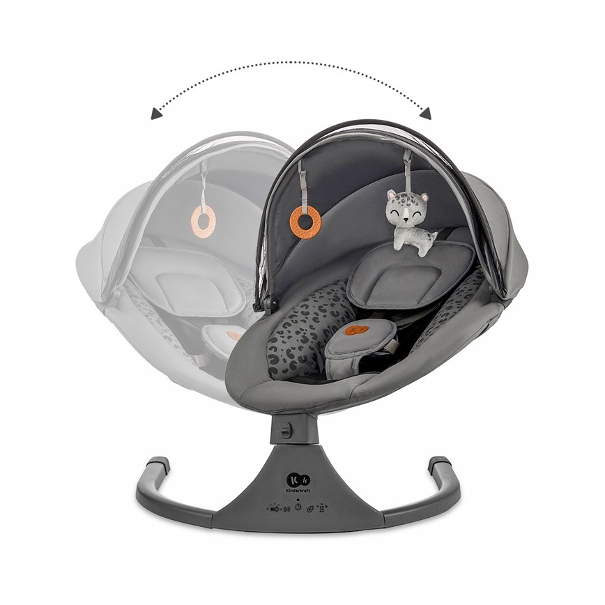 KINDERKRAFT - Dečja ljuljaška sa melodijom 2u1 LUMI 4xAAA tamno siva