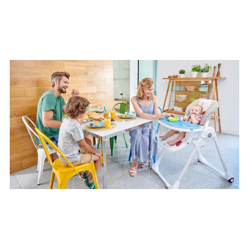 KINDERKRAFT - Dečja stolica za hranjenje YUMMY bež/bela