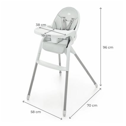 KINDERKRAFT - Hranilica 2u1 DINNLY sivo
