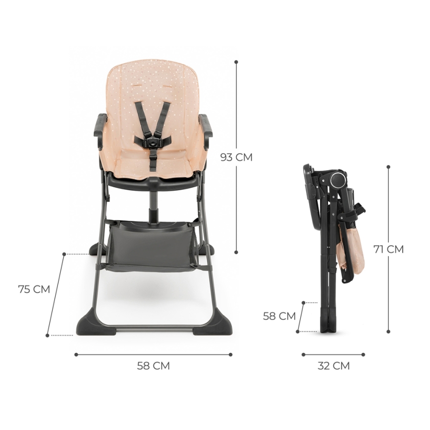 KINDERKRAFT - Hranilica FOLDEE roze