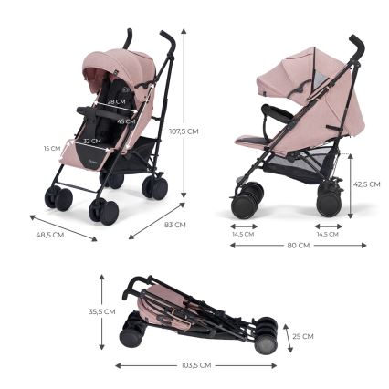 KINDERKRAFT - Kišobran kolica SIESTA Pink princess