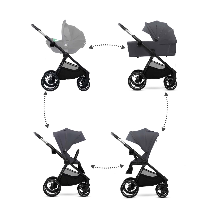 KINDERKRAFT - Kombinovana kolica 2u1 NEA 2 Dark grey