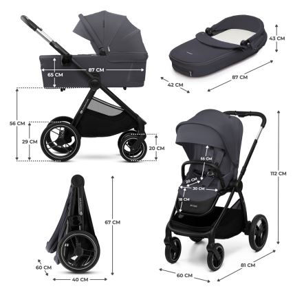KINDERKRAFT - Kombinovana kolica 2u1 NEA 2 Dark grey