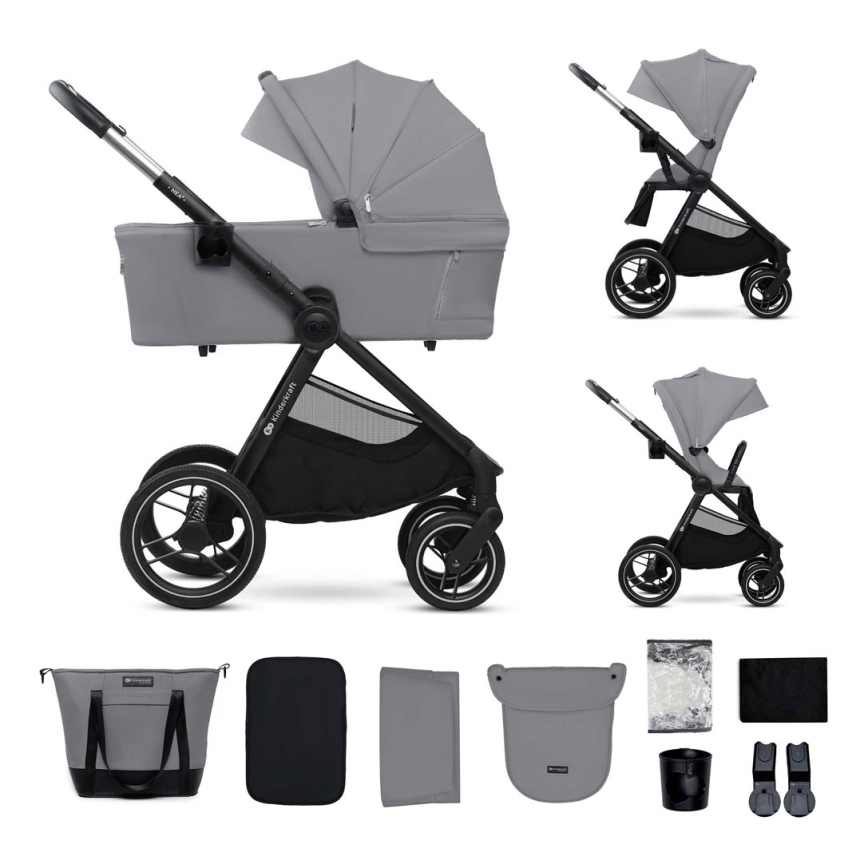 KINDERKRAFT - Kombinovana kolica 2u1 NEA 2 Platinum grey