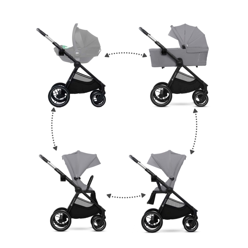 KINDERKRAFT - Kombinovana kolica 2u1 NEA 2 Platinum grey