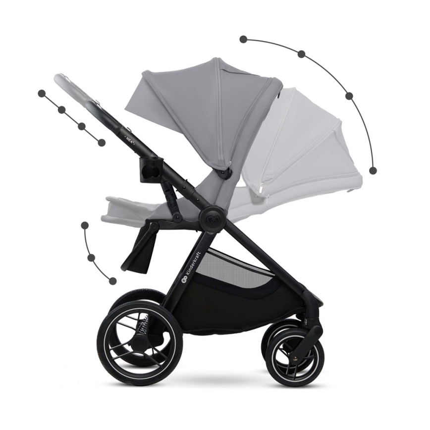 KINDERKRAFT - Kombinovana kolica 2u1 NEA 2 Platinum grey